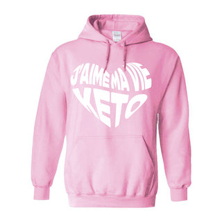 Hoodies J'aime Ma Vie Keto ! Rose pâle