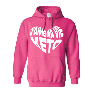 Hoodies J'aime Ma Vie Keto ! Rose foncé