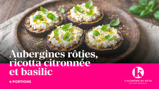 Aubergines rôties, ricotta citronnée et basilic