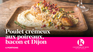 Poulet crémeux aux poireaux, bacon et Dijon