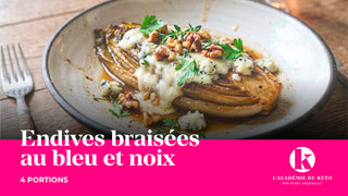 Endives braisées au bleu et noix