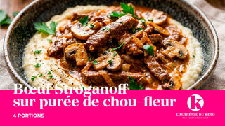 Bœuf Stroganoff sur purée de chou-fleur