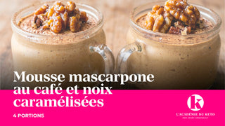 Mousse mascarpone au café et noix caramélisées