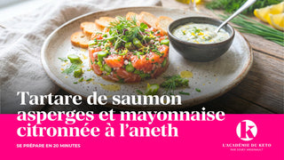 Tartare de saumon aux asperges du Québec et mayonnaise citronnée à l’aneth