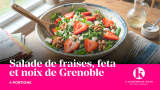 Salade de fraises, feta et noix de Grenoble