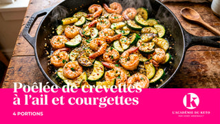 Poêlée de crevettes à l’ail et courgettes