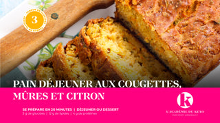 Pain déjeuner Keto aux courgettes, mûres et citron