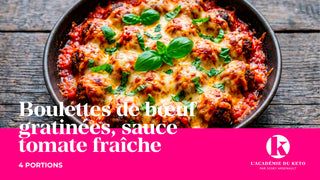 Boulettes de bœuf gratinées, sauce tomate fraîche