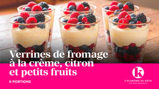 Verrines de fromage à la crème, citron et petits fruits